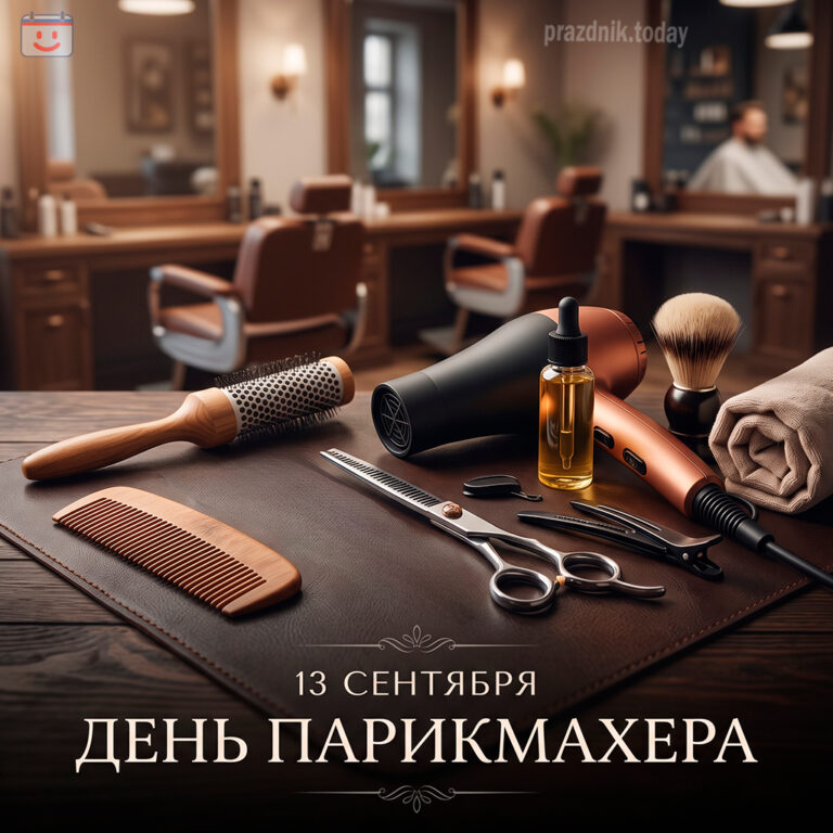 Открытка ко дню парикмахера 13 сентября