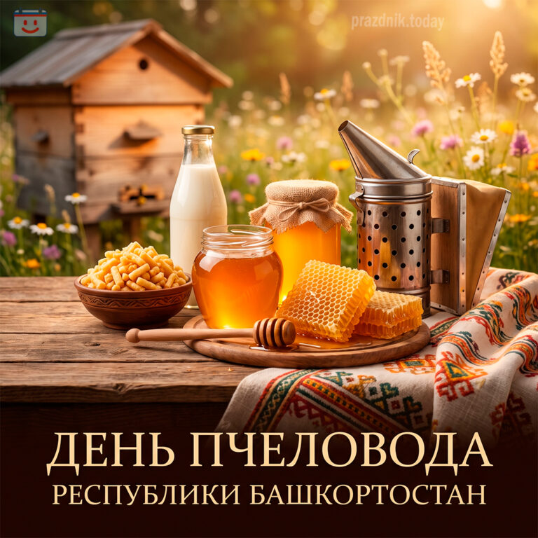 Открытка ко дню пчеловода Республики Башкортостан