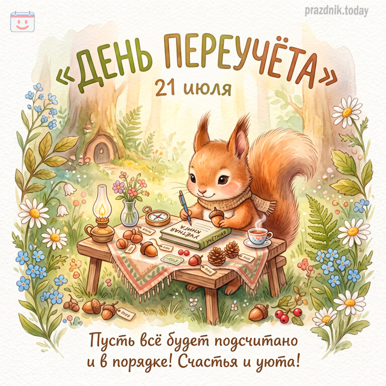 Открытка ко дню переучёта 21 июля