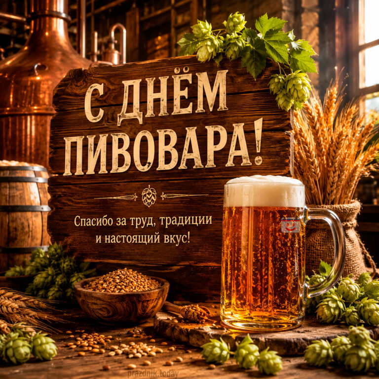 Открытка ко дню пивовара