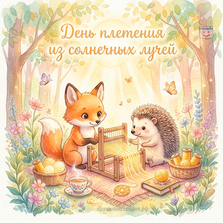 открытка ко дню плетения из солнечных лучей 12 апреля