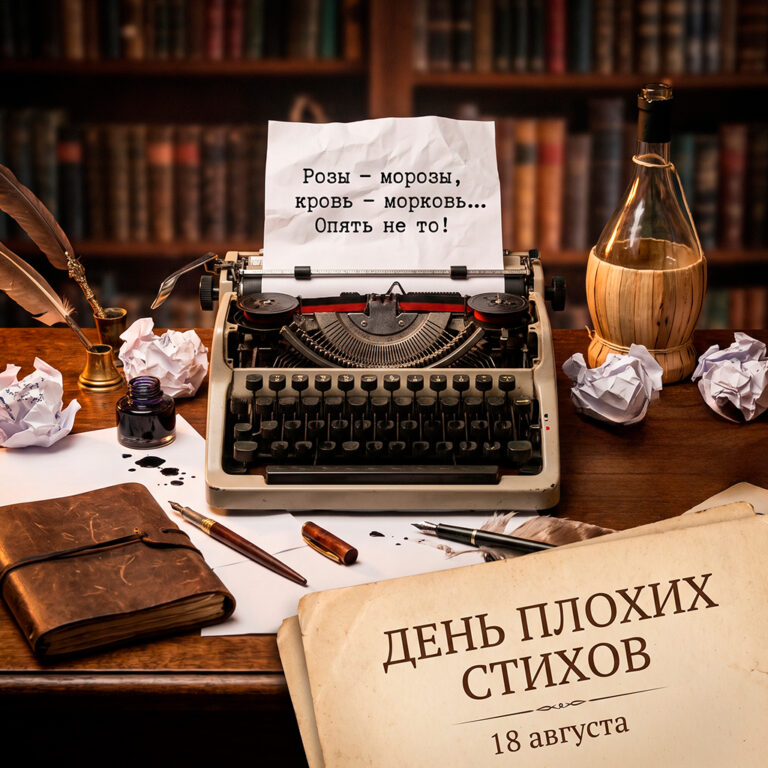 Открытка ко дню плохих стихов 18 августа