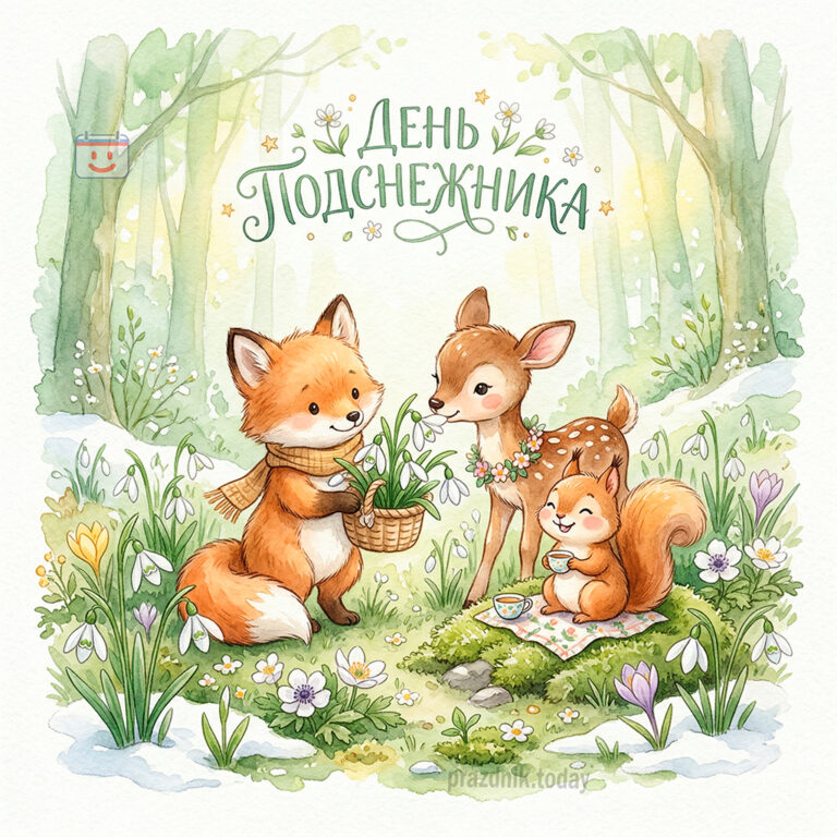 открытка с днём подснежника 19 апреля