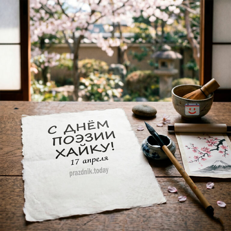 открытка ко дню поэзии хайку (хокку) 17 апреля