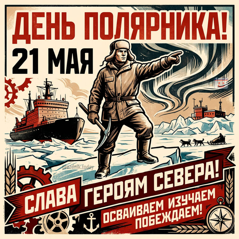Открытка ко дню полярника 21 мая