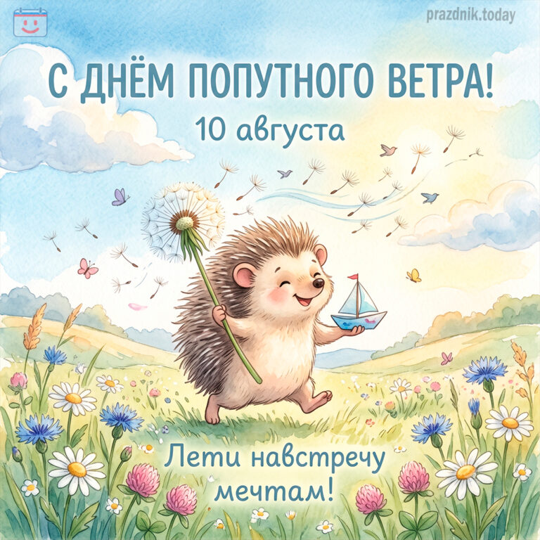 Открытка ко дню попутного ветра 10 августа