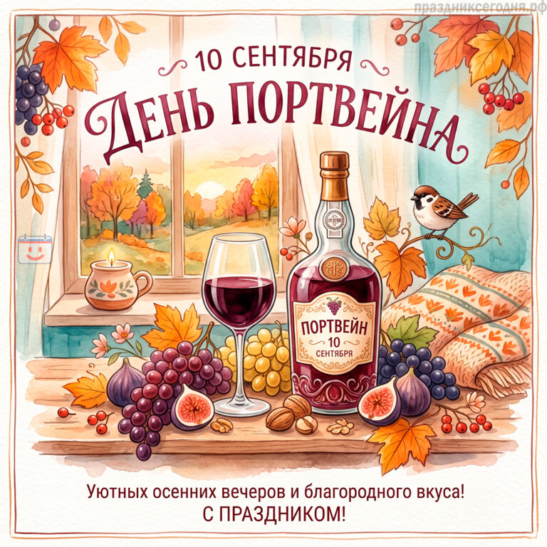 Открытка ко дню портвейна 10 сентября