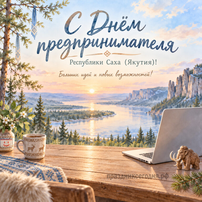 Открытка на День предпринимателя Республики Саха (Якутия)