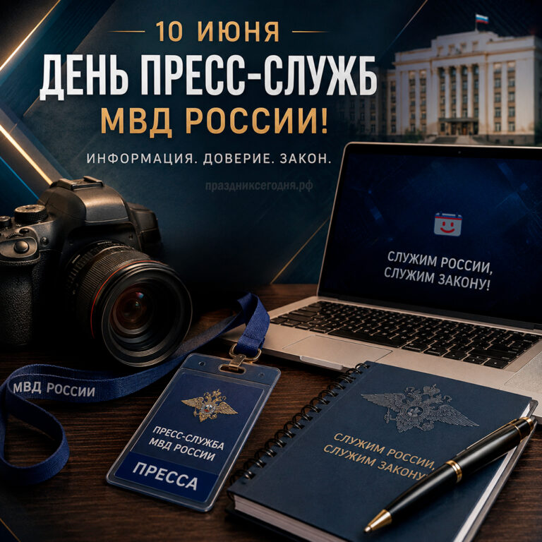 Открытка ко дню пресс-служб МВД России 10 июня
