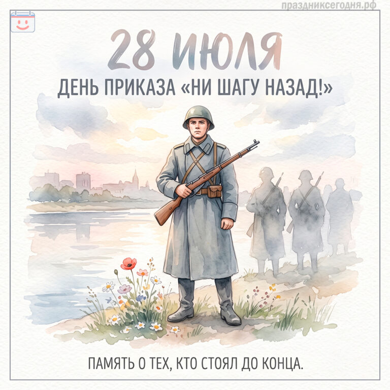 Открытка ко дню приказа «Ни шагу назад!» 28 июля