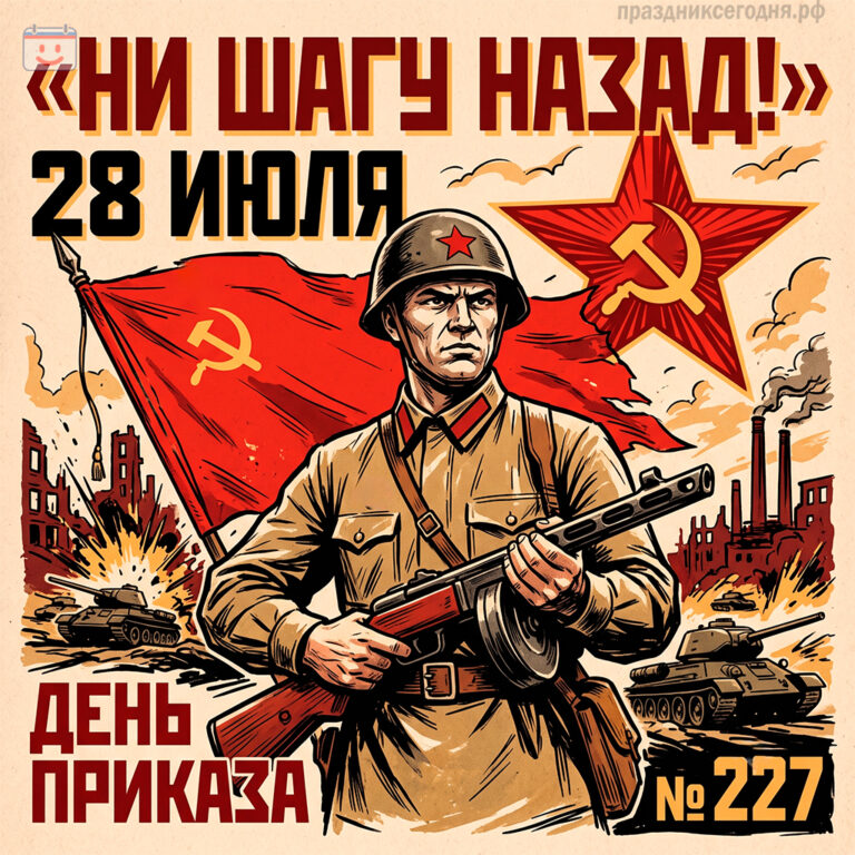 Открытка ко дню приказа «Ни шагу назад!» 28 июля