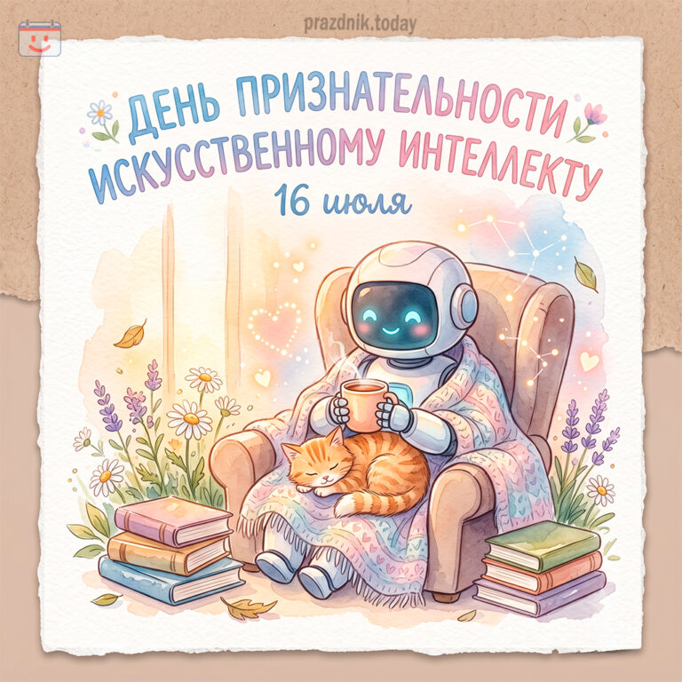 Открытка ко дню признательности искусственному интеллекту 16 июля