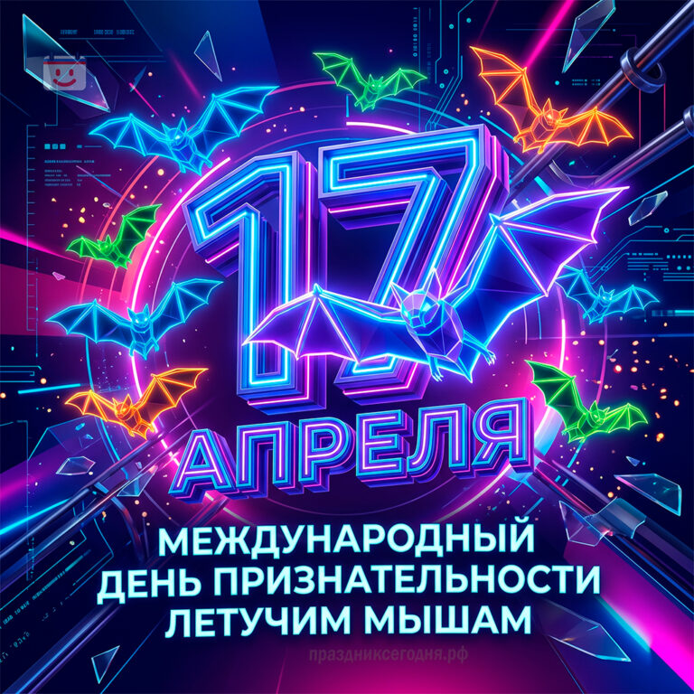 открытка ко дню признательности летучим мышам 17 апреля