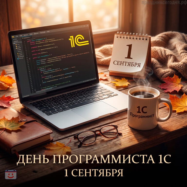 Открытка ко дню программиста 1С 1 сентября