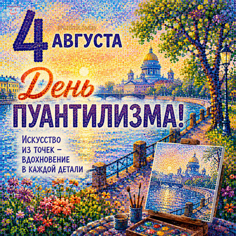 Открытка ко дню пуантилизма 4 августа