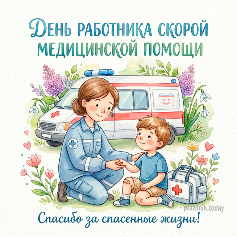 Открытка ко дню работника скорой медицинской помощи 28 апреля
