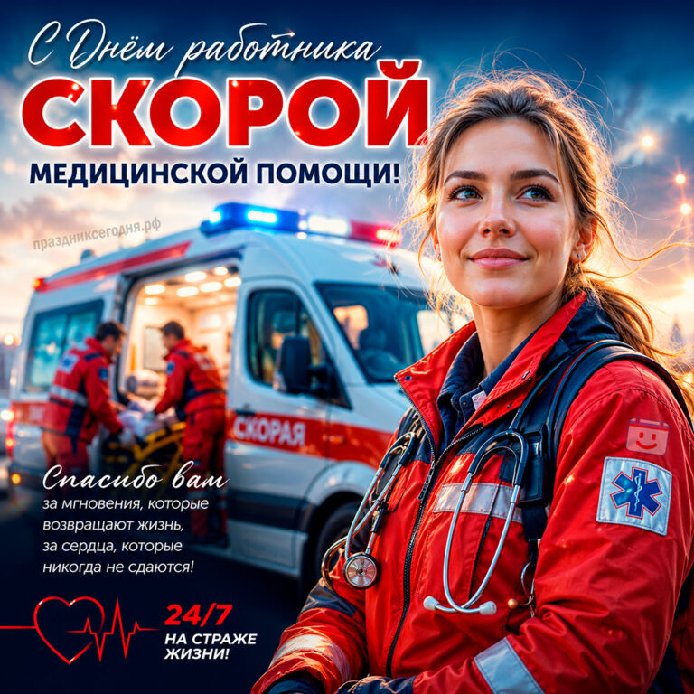 Открытка ко дню работника скорой медицинской помощи 28 апреля