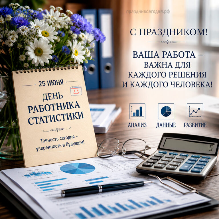 Открытка ко дню работника статистики 25 июня