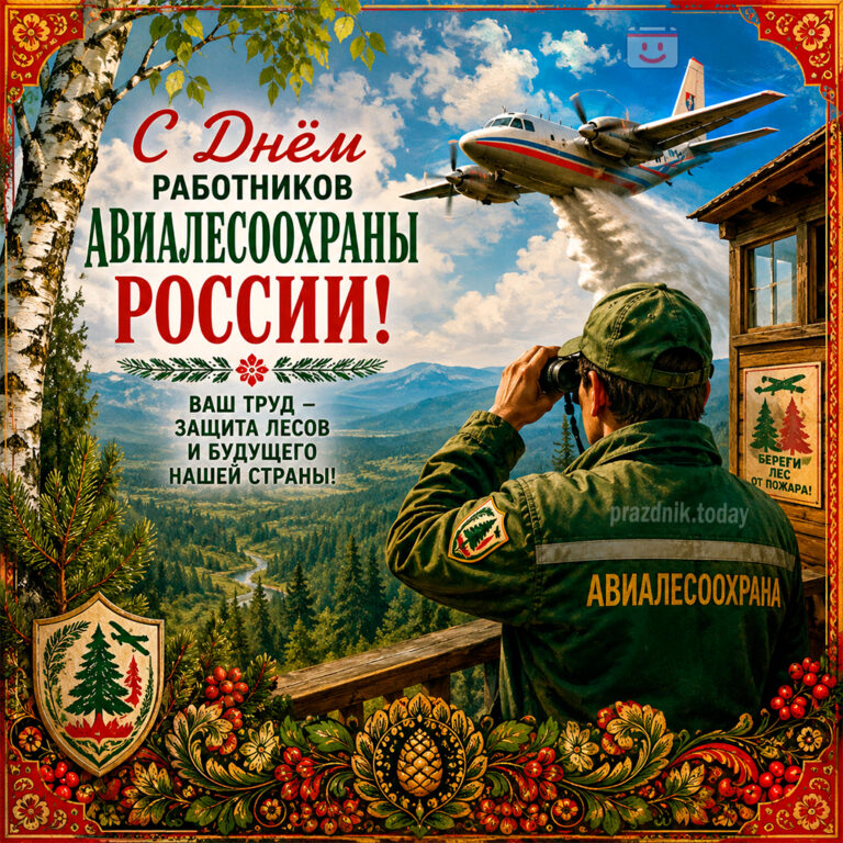 Открытка ко дню работников авиалесоохраны России 7 июля
