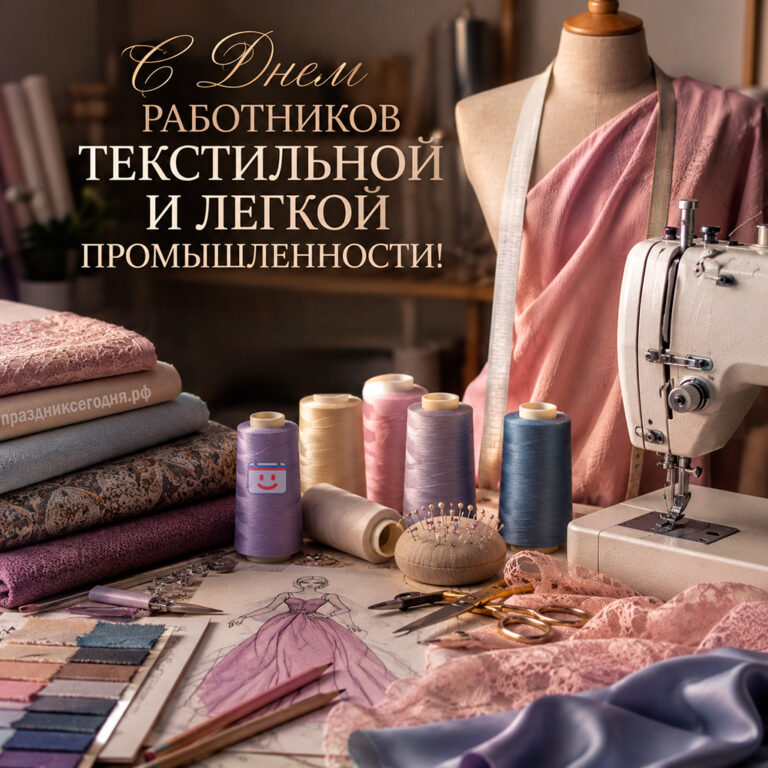 Открытка ко дню работников текстильной и легкой промышленности