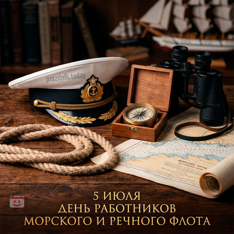 Открытка ко дню работников морского и речного флота