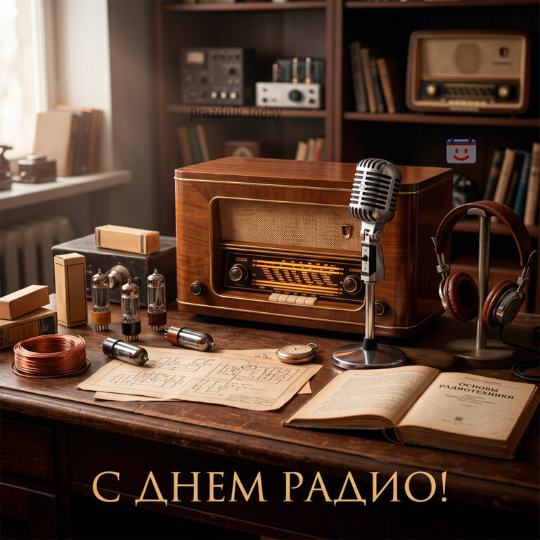 Открытка ко дню радио 7 мая