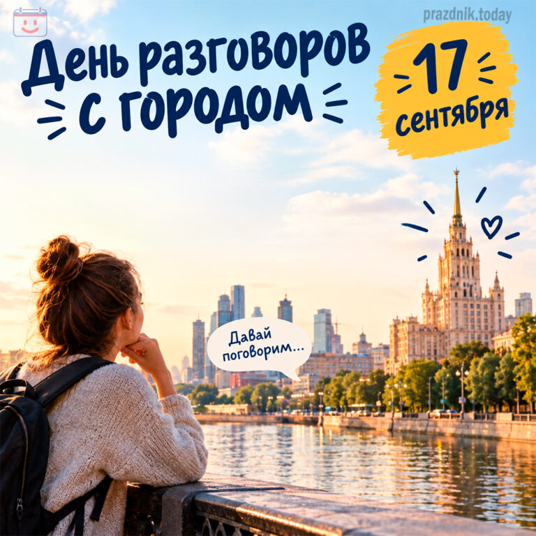 Открытка ко дню разговоров с городом 17 сентября