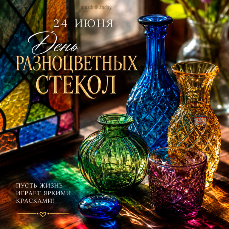 Открытка ко дню разноцветных стекол 24 июня