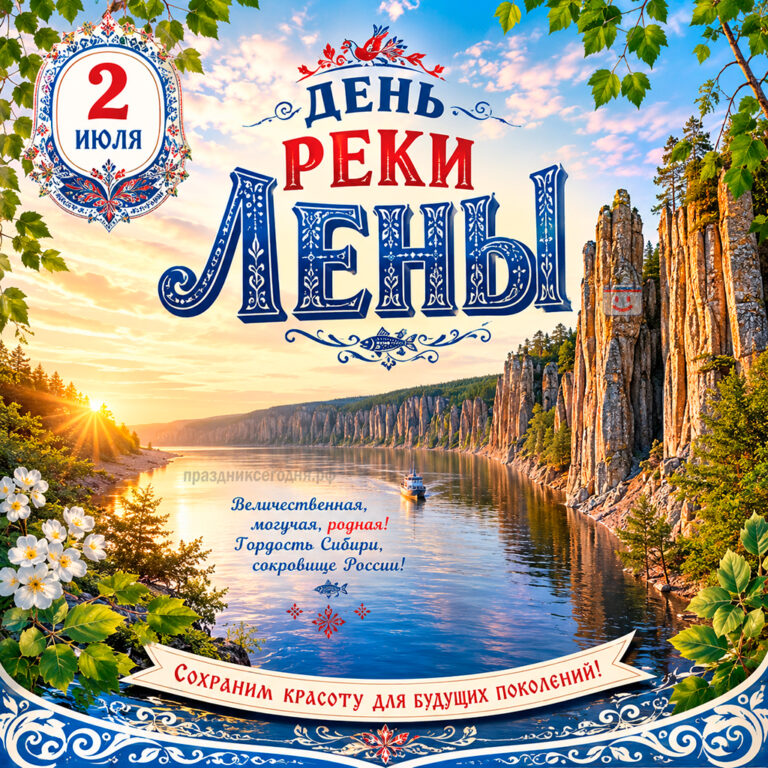 Открытка ко дню реки Лены 2 июля