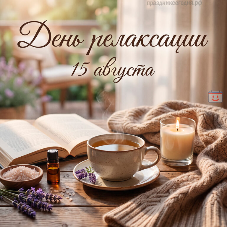 Открытка ко дню релаксации 15 августа