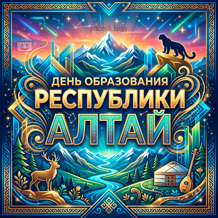 Открытка ко дню образования Республики Алтай 3 июля