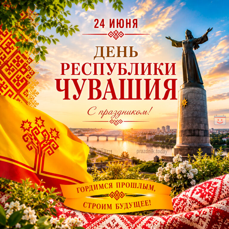 Открытка ко дню Республики Чувашия 24 июня