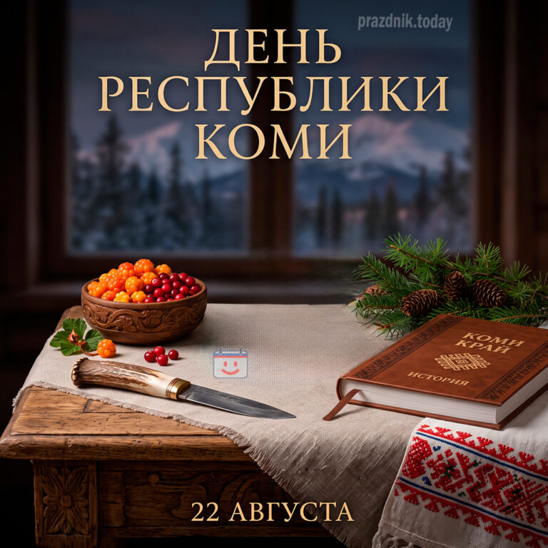 Открытка ко дню Республики Коми 22 августа
