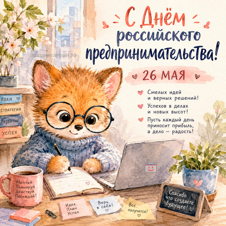 Открытка ко дню российского предпринимательства 26 мая