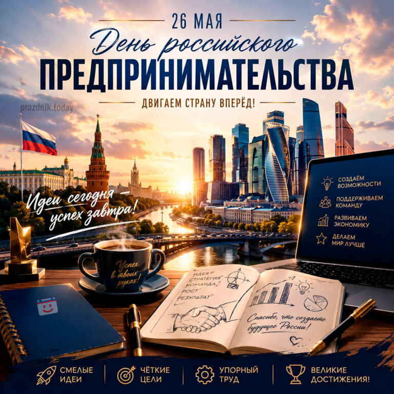 Открытка ко дню российского предпринимательства 26 мая