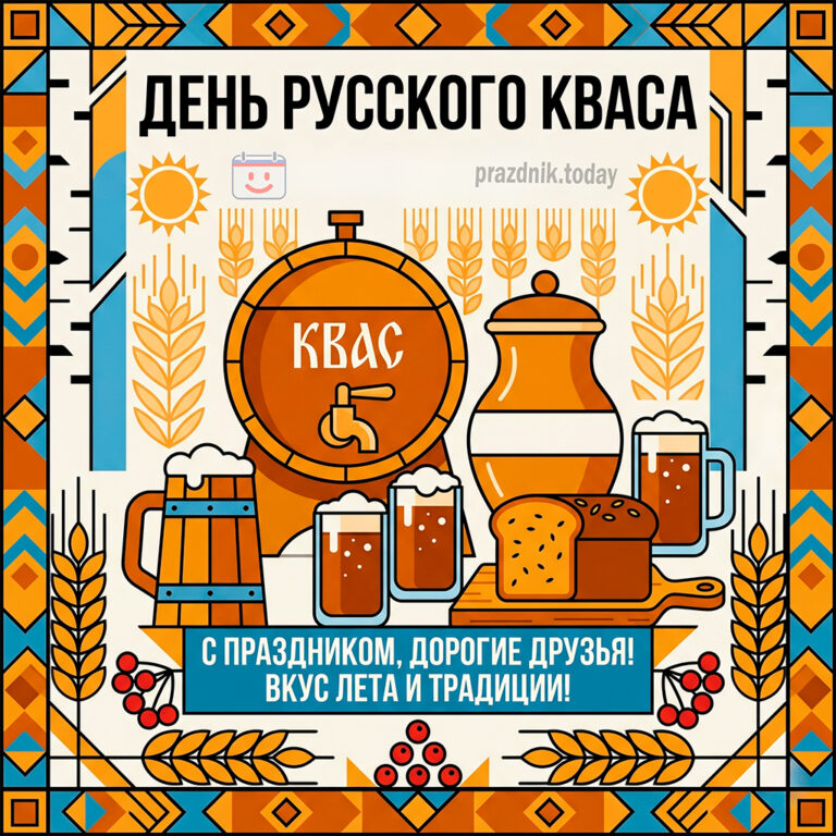 Открытка ко дню русского кваса 17 июня