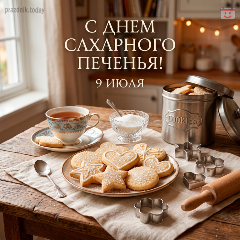 Открытка ко дню сахарного печенья 9 июля