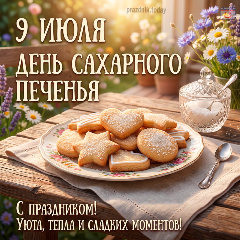 Открытка ко дню сахарного печенья 9 июля