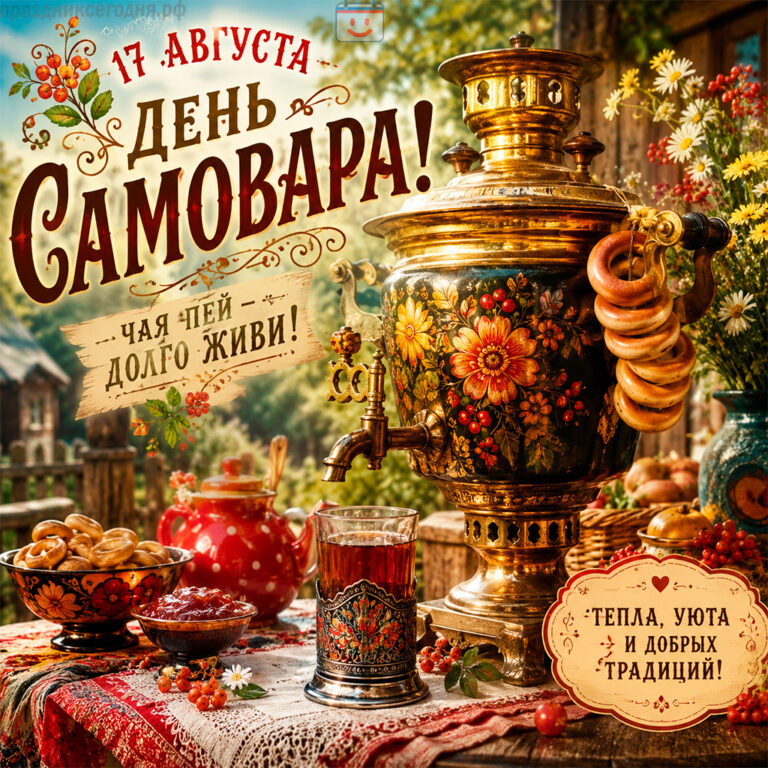 Открытка ко дню самовара 17 августа