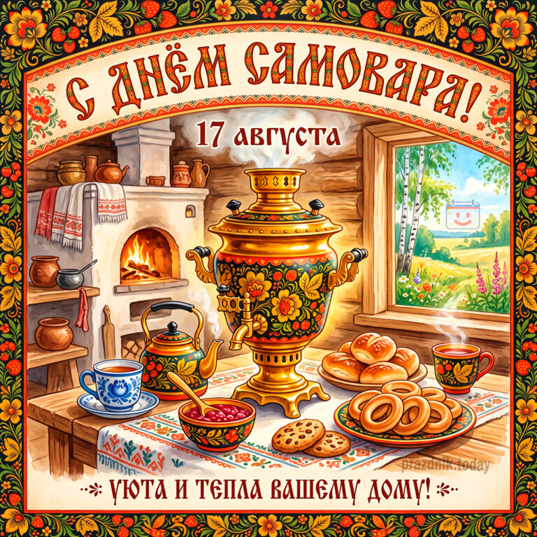 Открытка ко дню самовара 17 августа