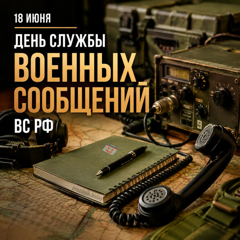 Открытка ко дню службы военных сообщений ВС РФ 18 июня