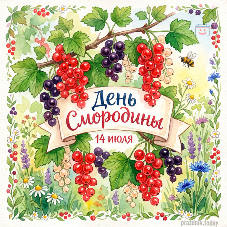 Открытка ко дню смородины 14 июля