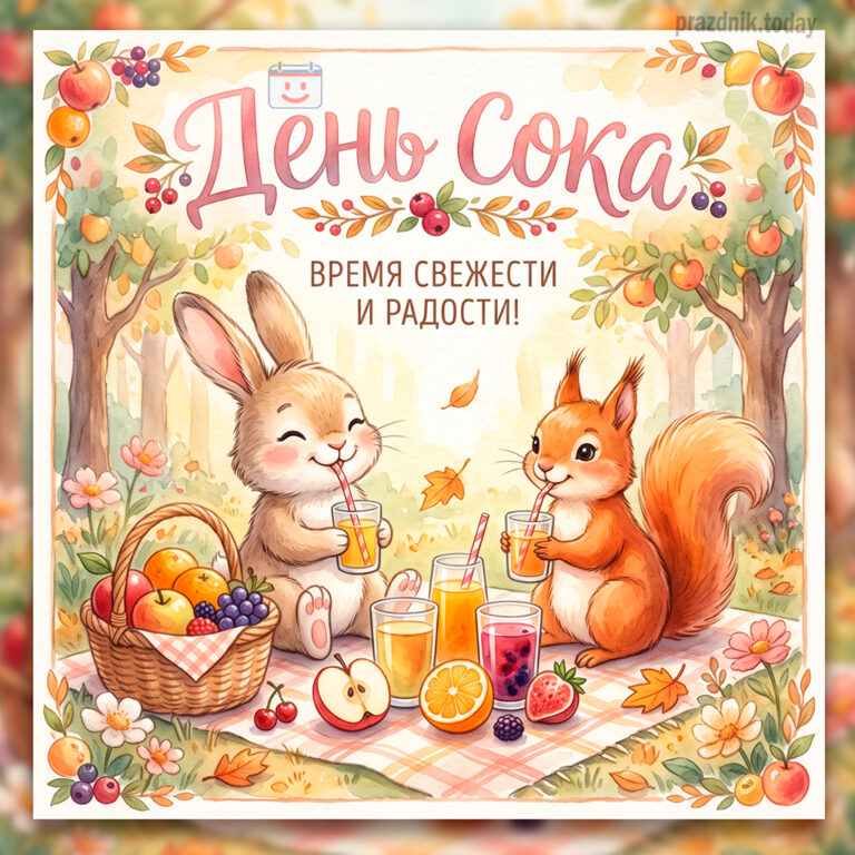 Открытка ко дню сока