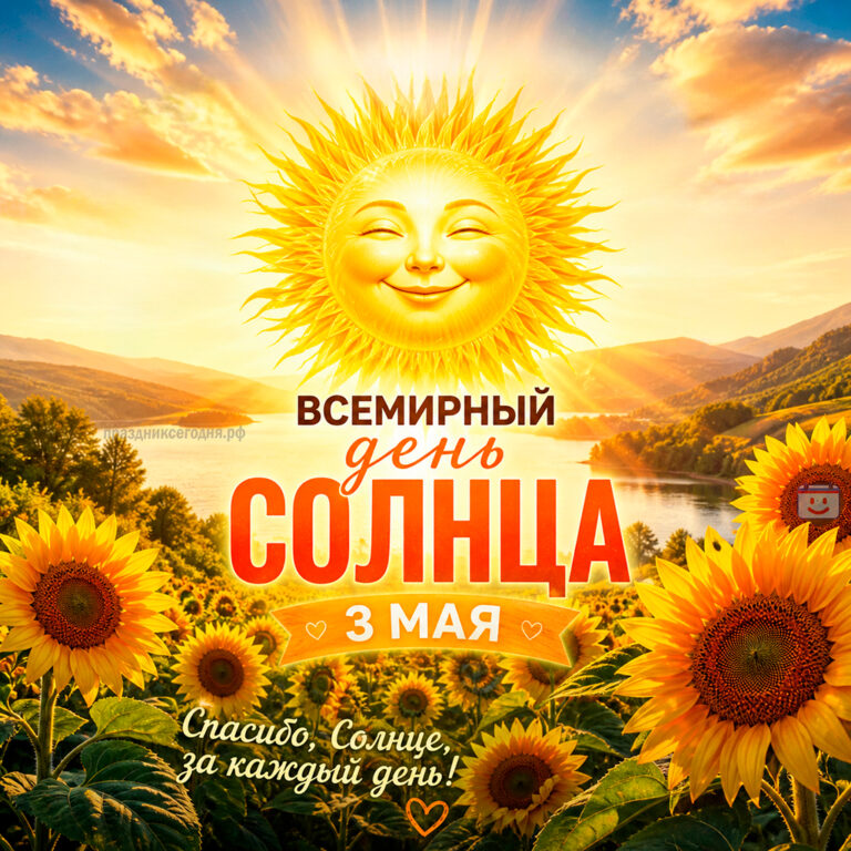 Открытка ко Всемирному дню Солнца 3 мая