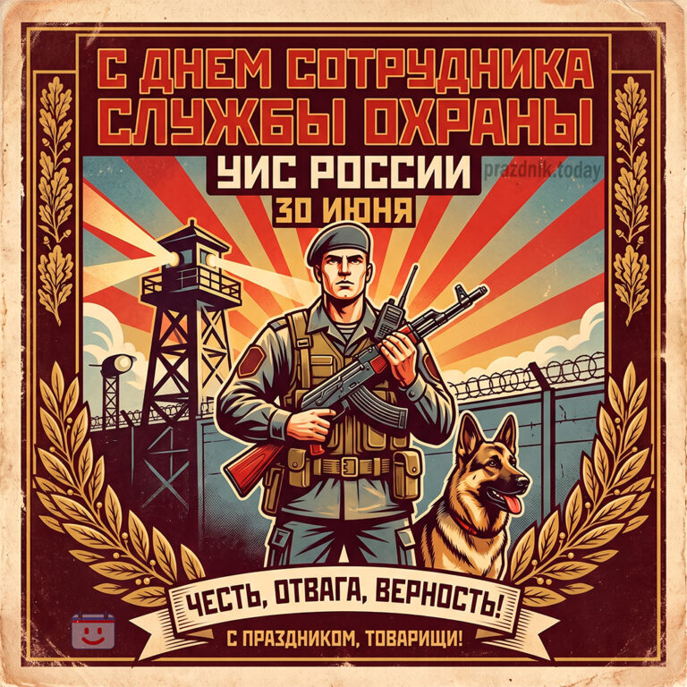 Открытка ко дню сотрудника службы охраны УИС России 30 июня