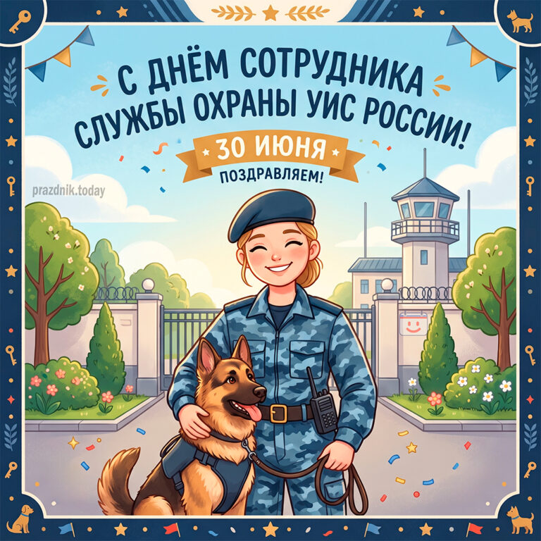 Открытка ко дню сотрудника службы охраны УИС России 30 июня