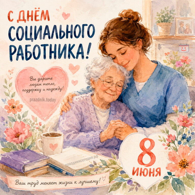 Открытка ко дню социального работника 8 июня
