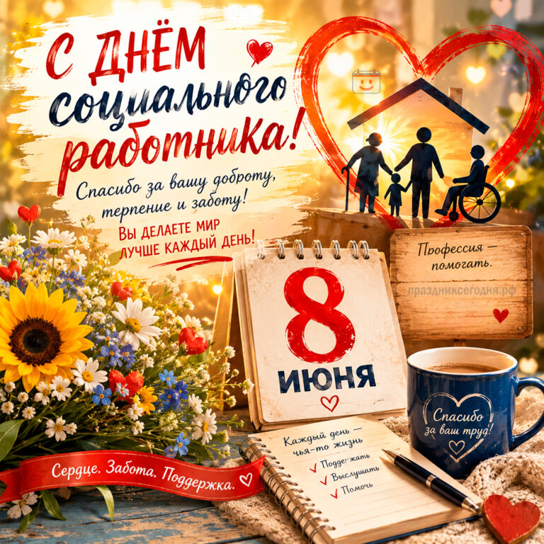 Открытка ко дню социального работника 8 июня