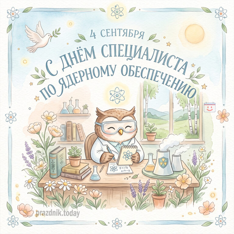 Открытка ко дню специалиста по ядерному обеспечению 4 сентября