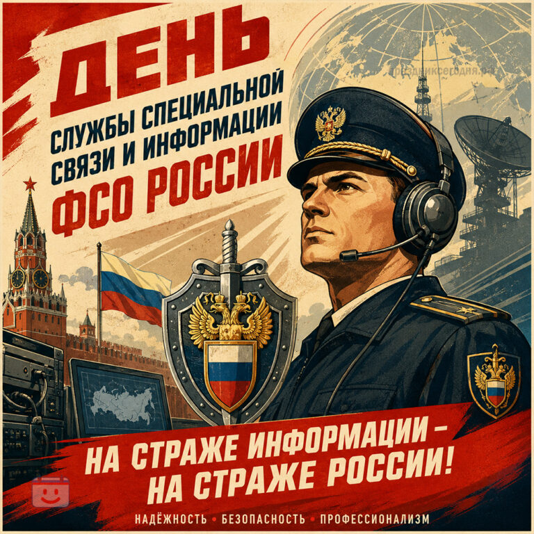 открытка с днём Службы специальной связи и информации ФСО 7 августа